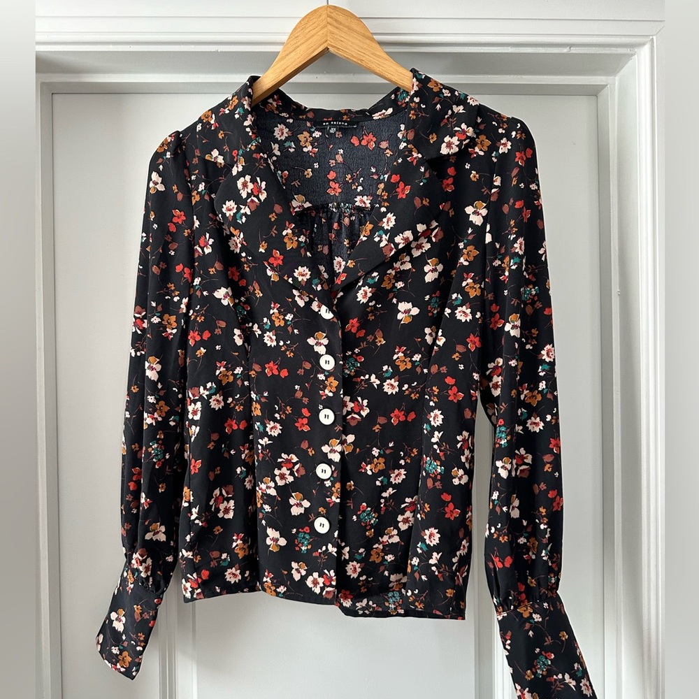 En Saison | Fall Floral Collar Button Down Top